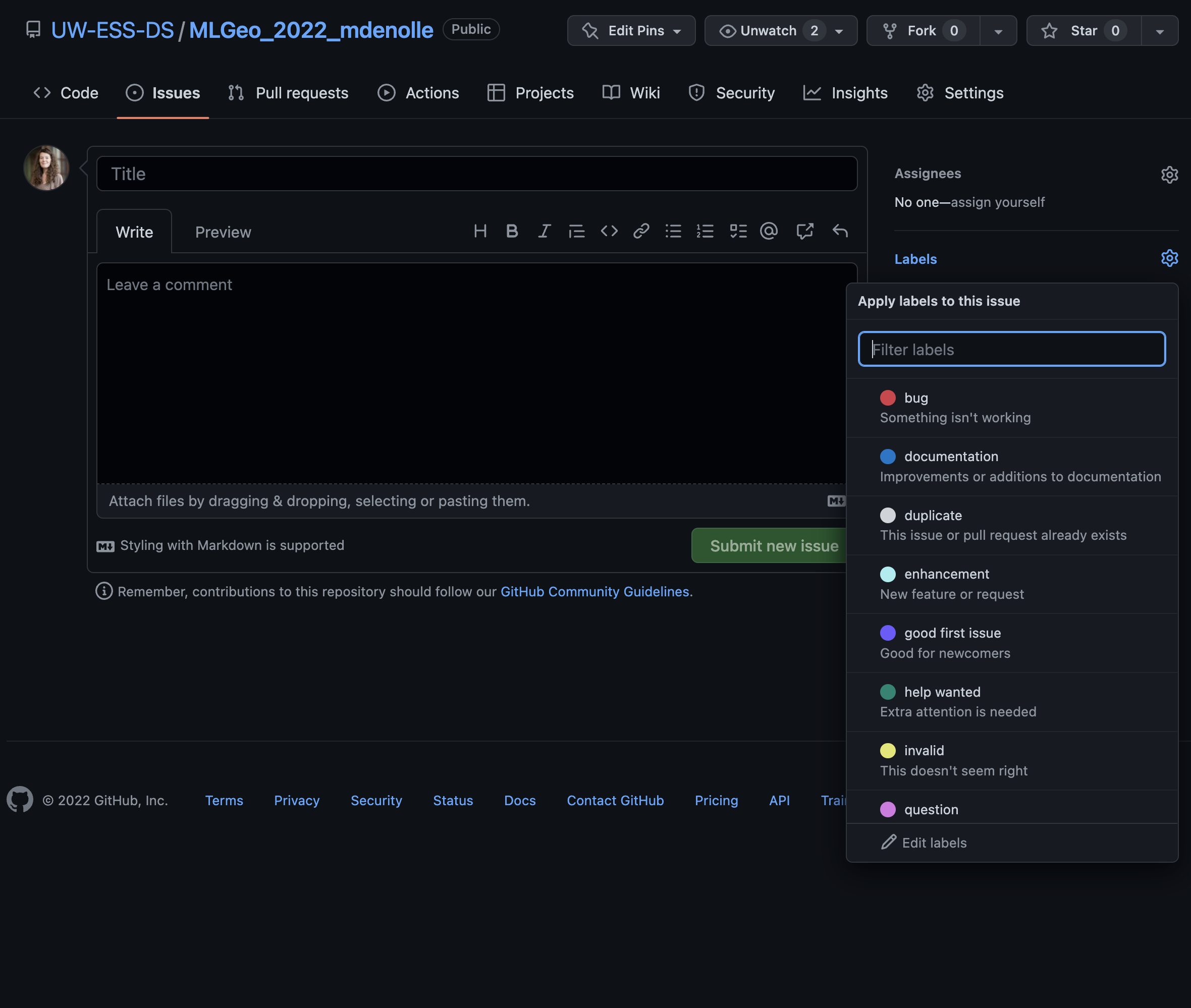 GitHub Issues: Use template
